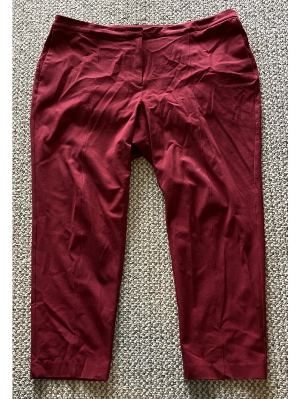 J Jill Premium Bi-Stretch Pants Womens 20W Slim Leg Burgundy